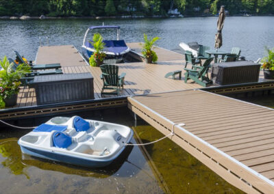 Dock-plateau flottant en bois et aluminium