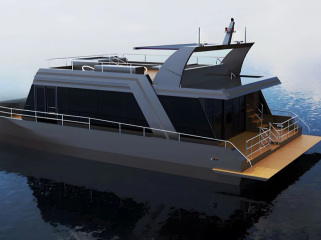 Solstice House Yacht Powered Catamaran Vista Superior Amplia